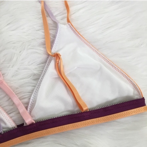 Free People Rainbow Triangle Bralette Bra - Picture 6 of 7